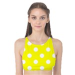 Polka Dots - White on Yellow Tank Bikini Top