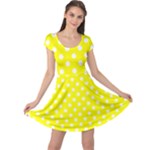 Polka Dots - White on Yellow Cap Sleeve Dress