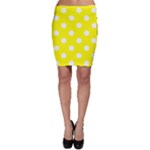 Polka Dots - White on Yellow Bodycon Skirt