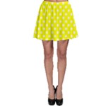 Polka Dots - White on Yellow Skater Skirt