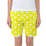 Polka Dots - White on Yellow Women s Basketball Shorts