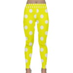 Polka Dots - White on Yellow Yoga Leggings