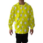 Polka Dots - White on Yellow Hooded Wind Breaker (Kids)