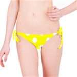 Polka Dots - White on Yellow Bikini Bottom