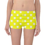 Polka Dots - White on Yellow Boyleg Bikini Bottoms