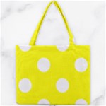 Polka Dots - White on Yellow Mini Tote Bag