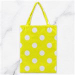 Polka Dots - White on Yellow Classic Tote Bag