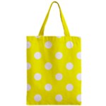 Polka Dots - White on Yellow Zipper Classic Tote Bag