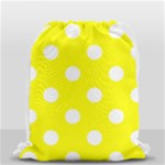Polka Dots - White on Yellow Drawstring Bag (Small)