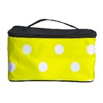 Polka Dots - White on Yellow Cosmetic Storage Case