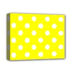 Polka Dots - White on Yellow Deluxe Canvas 14  x 11  (Stretched)