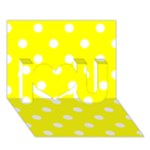 Polka Dots - White on Yellow I Love You 3D Greeting Card (7x5)