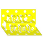 Polka Dots - White on Yellow Best Friends 3D Greeting Card (8x4)