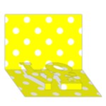 Polka Dots - White on Yellow LOVE Bottom 3D Greeting Card (7x5)