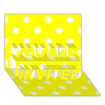 Polka Dots - White on Yellow YOU ARE INVITED 3D Greeting Card (7x5)