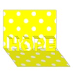 Polka Dots - White on Yellow HOPE 3D Greeting Card (7x5)
