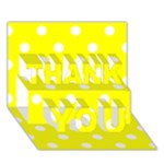 Polka Dots - White on Yellow THANK YOU 3D Greeting Card (7x5)