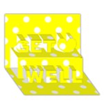 Polka Dots - White on Yellow Get Well 3D Greeting Card (7x5)