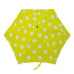 Polka Dots - White on Yellow Mini Umbrella