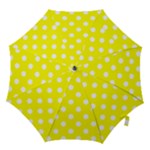 Polka Dots - White on Yellow Hook Handle Umbrella (Large)