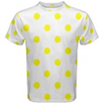Polka Dots - Yellow on White Men s Cotton Tee