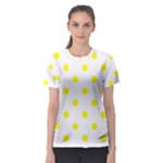 Polka Dots - Yellow on White Women s Sport Mesh Tee