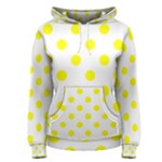 Polka Dots - Yellow on White Women s Pullover Hoodie