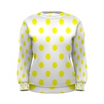 Polka Dots - Yellow on White Women s Sweatshirt