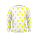 Polka Dots - Yellow on White Kid s Sweatshirt