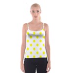 Polka Dots - Yellow on White Spaghetti Strap Top