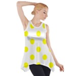 Polka Dots - Yellow on White Side Drop Tank Tunic