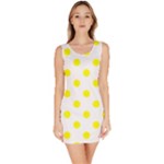 Polka Dots - Yellow on White Bodycon Dress