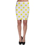 Polka Dots - Yellow on White Bodycon Skirt