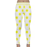 Polka Dots - Yellow on White Yoga Leggings