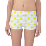 Polka Dots - Yellow on White Boyleg Bikini Bottoms