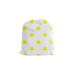Polka Dots - Yellow on White Drawstring Pouch (S)