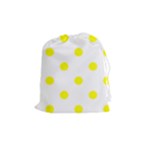 Polka Dots - Yellow on White Drawstring Pouch (M)