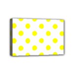 Polka Dots - Yellow on White Mini Canvas 6  x 4  (Stretched)