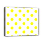 Polka Dots - Yellow on White Canvas 10  x 8  (Stretched)