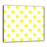 Polka Dots - Yellow on White Canvas 24  x 20  (Stretched)
