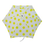Polka Dots - Yellow on White Mini Umbrella