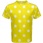Polka Dots - White on Canary Yellow Men s Cotton Tee