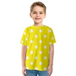 Polka Dots - White on Canary Yellow Kid s Sport Mesh Tee