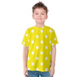 Polka Dots - White on Canary Yellow Kid s Cotton Tee