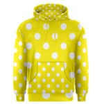 Polka Dots - White on Canary Yellow Men s Pullover Hoodie