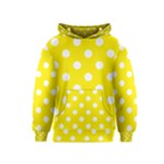 Polka Dots - White on Canary Yellow Kid s Pullover Hoodie