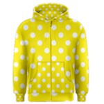 Polka Dots - White on Canary Yellow Men s Zipper Hoodie