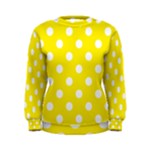 Polka Dots - White on Canary Yellow Women s Sweatshirt