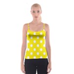 Polka Dots - White on Canary Yellow Spaghetti Strap Top