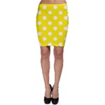 Polka Dots - White on Canary Yellow Bodycon Skirt